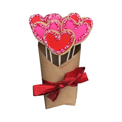 Valentine's Day Heart Cookie Bouquet